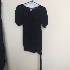 Black T-shirt with plastic stones